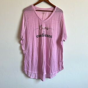 pink sheer curves and confidence shirt by Lane Bryant